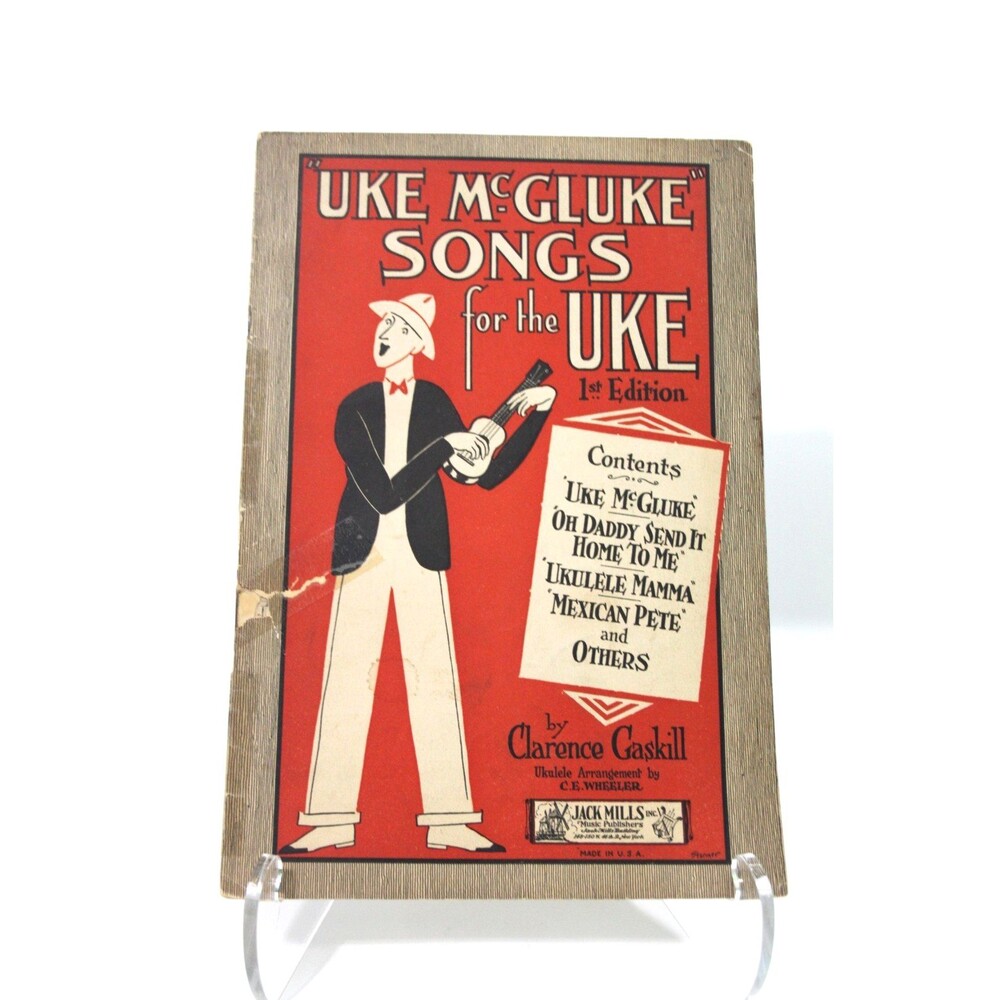 Uku McGluke Songs for Ukulele Clarence Gaskill Vintage 1924 Songbook Music Book